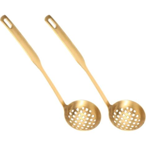 2-teiliger Schaumlöffel aus goldfarbenem Edelstahl (1/5)
