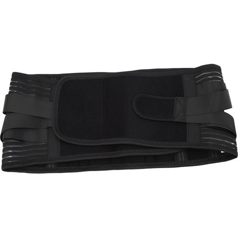 Ceinture lombaire respirante avec 6 baleines et filet à 16 trous pour une protection optimale du bas du dos (homme/femme, taille XL). Taille XL. (1/5)