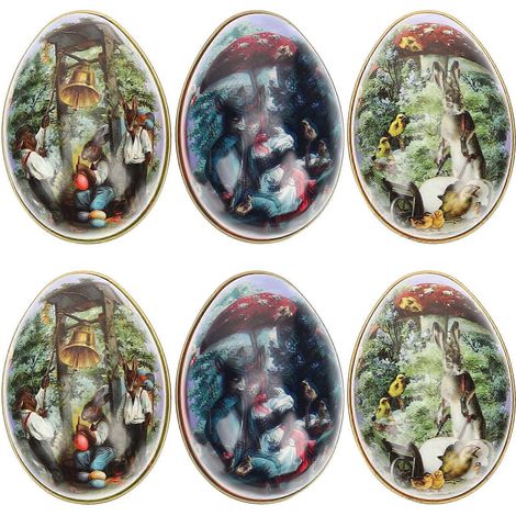 Lot de 6 boîtes cadeaux de Pâques à motif lapin, pour bonbons, biscuits, thé-7x5.5cm-Colorful (1/3)