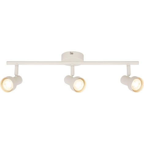 Plafonnier orientable, douille GU10, max. 9 W, spot de plafond, luminaire plafonnier, lustre salon, lumière plafond, lustre chambre, salle à manger, 47,5 cm, blanc antique (1/5)