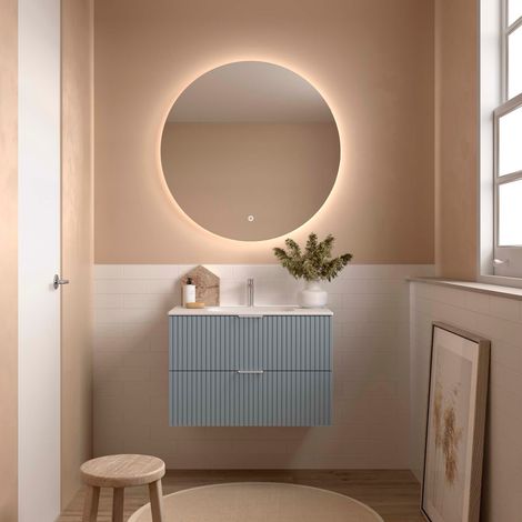Salgar Badezimmermöbel BIBA 800 2 Metallschubladen mit Soft-Close BLUE FOG 798 x 540 x 450 mm (1/2)