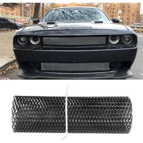Modifications automobiles : calandre avant, grille de feux antibrouillard, grille en aluminium à larges mailles, noire (1/5)