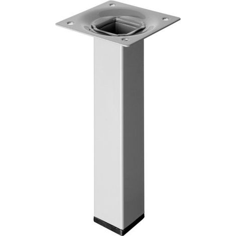 Pied Meuble Carré Hettich Fixe Acier Époxy Gris