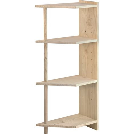 étagère D'angle Bois Optimisation D'espace En Bois Massif - Astigarraga (1/5)