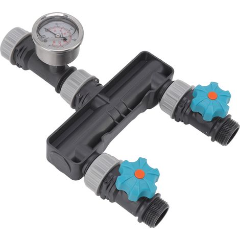 Régulateur de pression d'eau à 2 voies, vanne de répartition d'eau pour l'irrigation de jardin, terrasse et ferme (1/5)