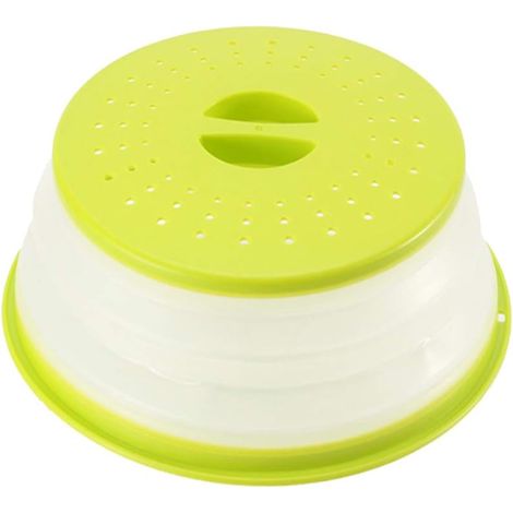 1 Couvercle micro-ondes pliable, passoire anti-éclaboussures, protection aliments, rangement compact, cuisine
