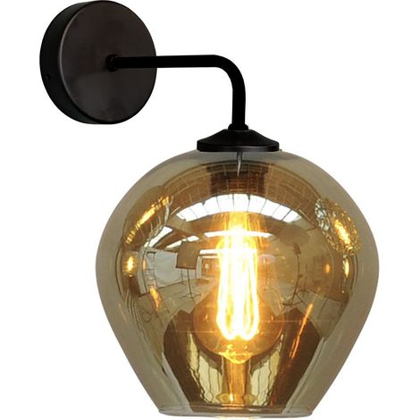 Applique Quinto noir avec verre fumé - 3260-05-05-3 (1/3)