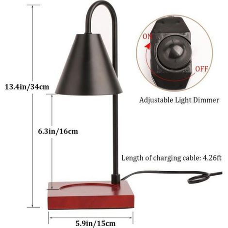Lampe Aromatique - Brûleur Huile Électrique - 50 W Dimmable - Bois Massif - Pour Intérieur - 1 Pièce (1/4)