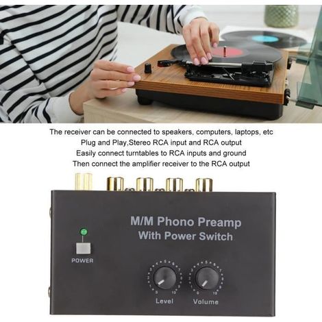Préamplificateur Phono - OMABETA - PP500P - Faible Bruit - Connectivité Filaire - Noir (1/4)