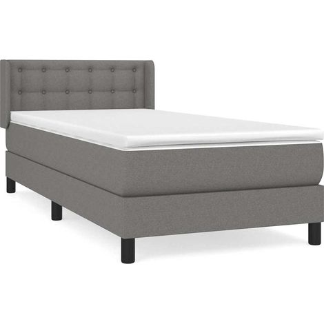 Maison Exclusive - Boxspringbett mit Matratze Dunkelgrau 90x200 c (1/5)