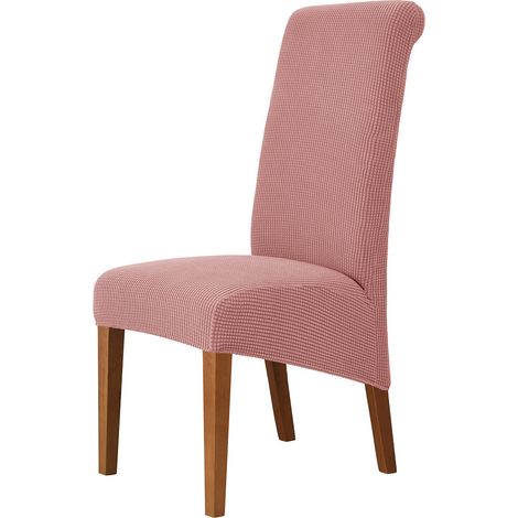 Housse de Chaise, élastiques Housse de Salle à Manger XL Amovible Rose 4 pièces (1/5)