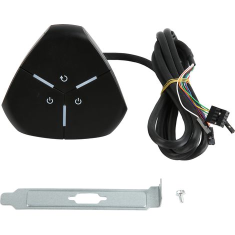 Interrupteur Double Alimentation PC Bouton Marche/Arrêt Robuste ABS pour Ordinateur de Bureau (1/5)
