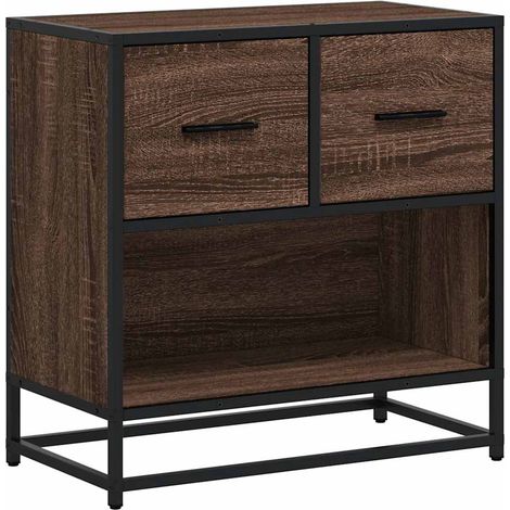 Table de chevet,Cabinet de chevet,Table de nuit chêne marron 60x31x60 cm bois ingénierie métal CFW537885 (1/5)