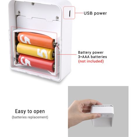 Infrarot-USB-Nachtlicht mit Bewegungsmelder, batteriebetrieben, 2 LEDs, PC-Material, 2 W, neutralweiß, ideal für Flure und Durchgänge. (1/5)