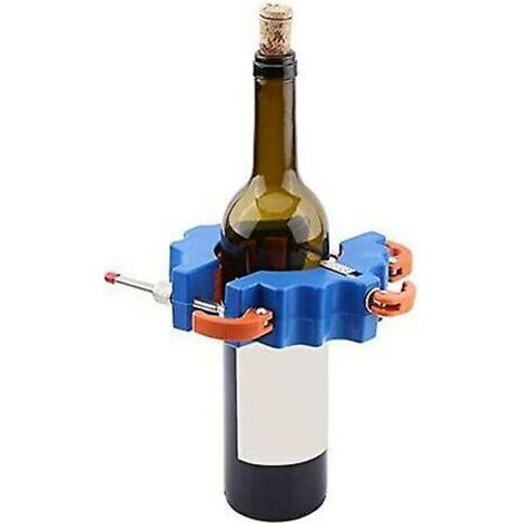 Coupe-bouteille manuel, outil de coupe de bouteille ronde, outil de bricolage en verre avec roue de coupe en carbure, coupe-vin en verre rond réglable-bleu,la durabilité (1/5)