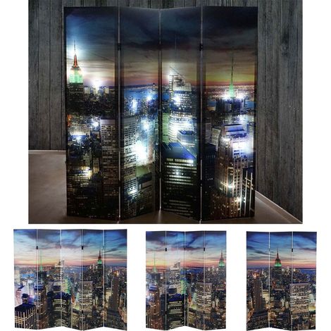 Paravent / séparation LED, motif New York, programmable, alimenté par réseau 180x160cm (1/5)