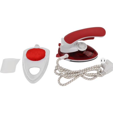 Fer à vapeur électrique mini 3 températures réglables fer à repasser rotatif manuel prise américaine 110V rouge (1/5)