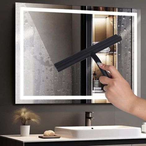 Tergivetro per doccia con gancio - Accessorio per il bagno - Pulizia del vetro senza graffi - Tergivetro multiuso per finestre - Impugnatura ergonomica (1/5)