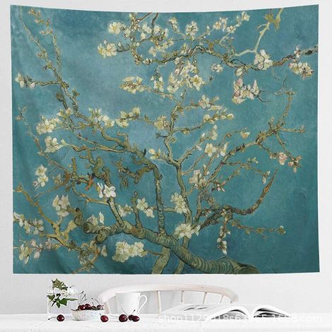 Van Gogh Flower Tapestry Oil Painting Floral Wall Hanging Nature Landscape Wall Art Home Decor for Bedroom Living Room(130cmx150cm) (1/5)