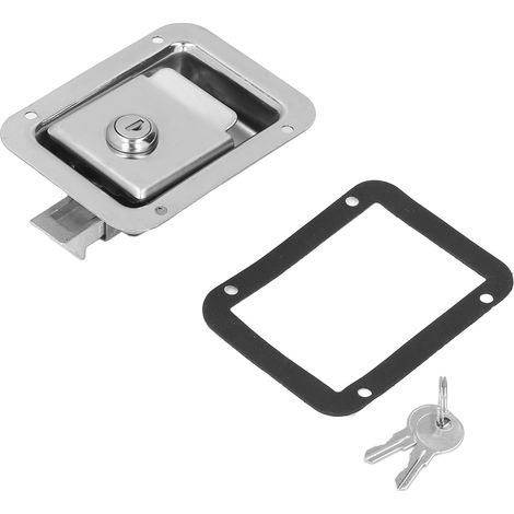Serratura a incasso in acciaio inox per porta di roulotte con maniglia a leva, ideale per armadietti portautensili o scatole elettriche. (1/5)