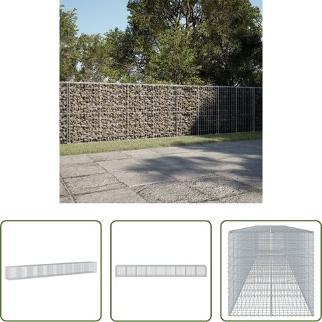 Aménagement extérieur -  Panier gabion avec couvercle 900x100x100 cm fer galvanisé (1/5)
