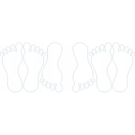 Adesivi per piedi, 6 pezzi, percorso sensoriale, bianco opaco (1/2)