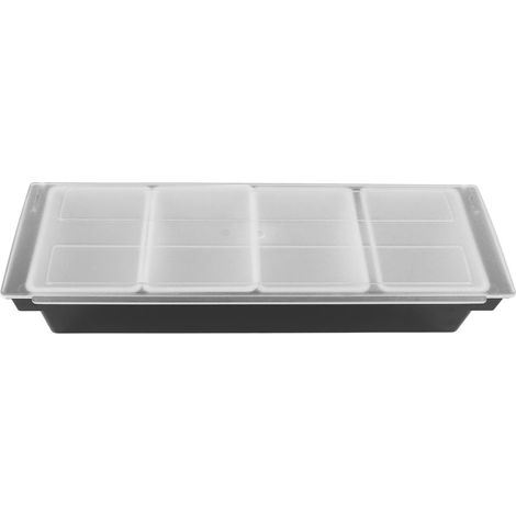 Boîte à épices de cuisine avec couvercle, 4 compartiments pour sel, sucre, noix et fruits secs, rangement pratique pour épices et condiments. (1/5)