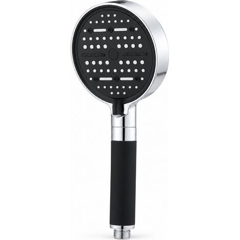 Pommeau de Douche P44-A - Noir et Argenté, 12,5 x 26 cm (1/5)