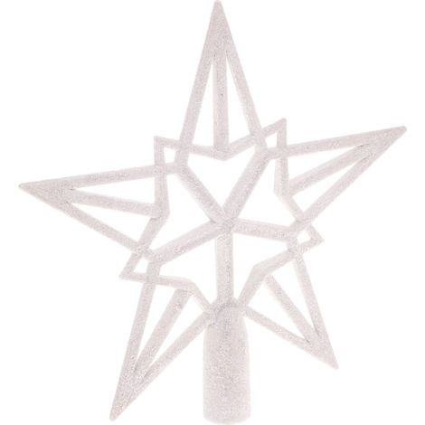 Feeric Christmas - Décoration de sapin de Noël Cimier Blanc pailleté 20 x 20 cm