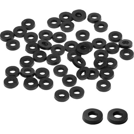 Lot 50 Joints Caoutchouc, Rondelles Plates et Toriques, 3x7x1.2mm, Kit Assortiment Noir pour Réparation Robinet, Plomberie, Tuyau, WC et Pommeau de Douche (1/5)