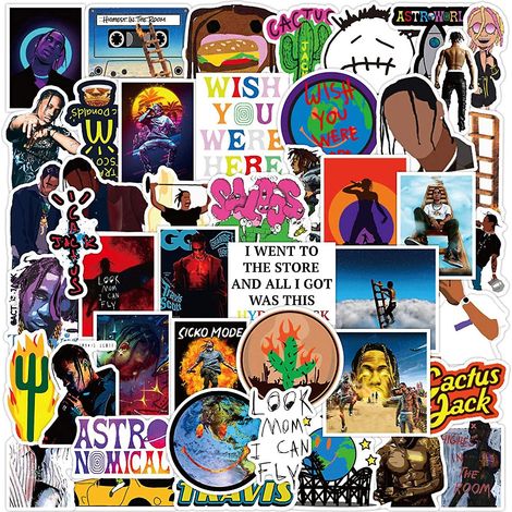 Coole Rapper-Vinylaufkleber, 50 Stück, Sängeraufkleber für Laptop, Wasserflasche, Handy, Skateboard, Auto, Motorrad, Gitarre, Stoßstange (1/5)
