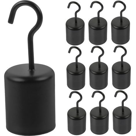 10 pièces Crochet Suspendu Vintage Métal Noir pour Suspension Luminaire Lot de Résistant pour Eclairage Intérieur et Extérieur Accessoire Rétro pour Corde de Suspension (1/5)