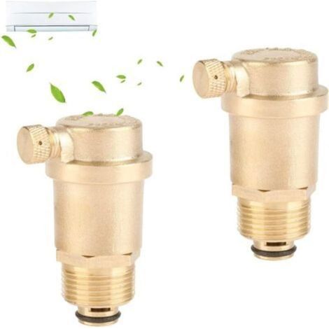 Lot de 2 vannes de purge automatiques DN15 en laiton avec limiteur de pression pour chauffe-eau solaire (1/5)