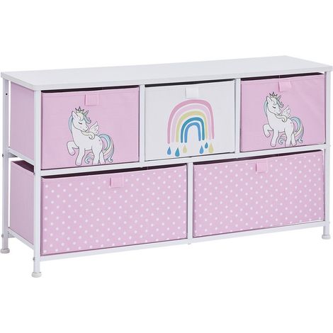 Unicorn 5 Drawer Storage Chest - L29 x W45 x H21.5 cm