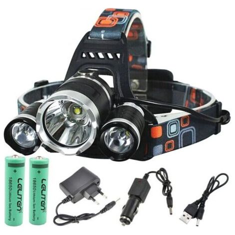 Lampe frontale LED, lampe frontale rechargeable, zoom, lampe frontale de pêche, lampe frontale de chasse, lampe frontale de camping (1/5)