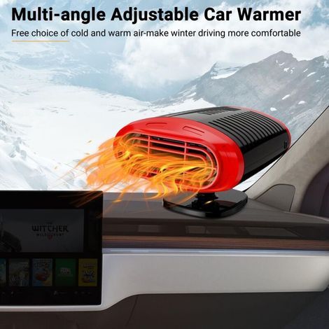 Chauffage de voiture CSPARCV 12 volts, chauffage et dégivreur portable 12 V de 150 W, chauffage de pare-brise rapide 2 en 1 avec prise allume-cigare et déshumidificateur pour camping-cars, caravanes, (1/3)