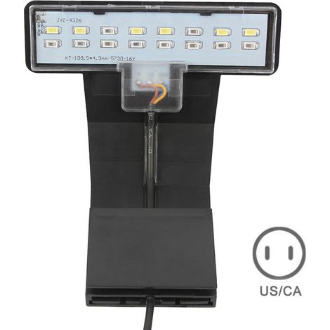 Lampe LED pour aquarium, 8W, design ultra-mince, résistante à l'eau, pour poissons et plantes aquatiques, cadre noir.-AquaForge (1/5)