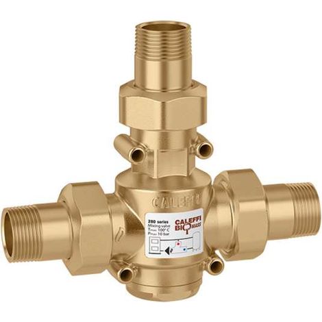 Caleffi Thermoventil Rücklauftemperaturanhebung 1 Außengewinde mit Verschraubung 55°C 280065 (1/2)