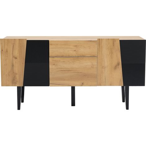 CAIziMeuble TV moderne, pieds en bois massif, 140 x 40 x 70 cm (1/5)