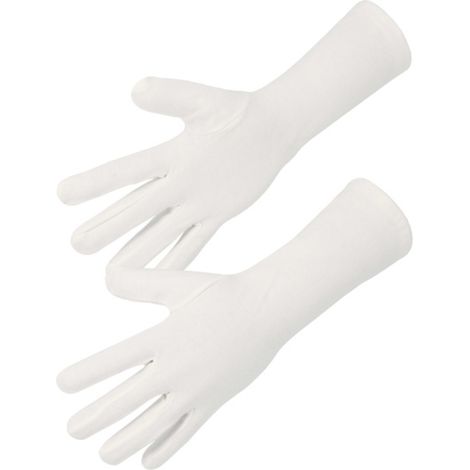Gant coton Interlock blanchi avec ourlet Longueur 35 cm - SINGER - JB13512 (1/2)