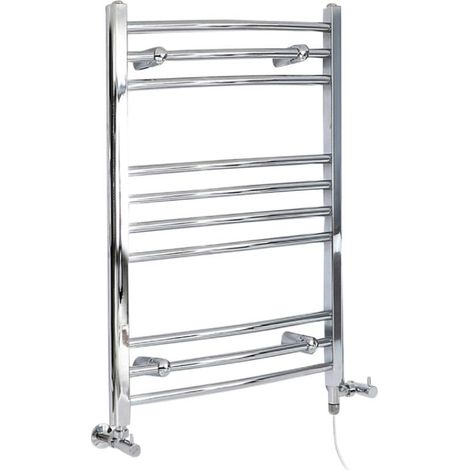 Hudson Reed – Sèche-serviettes mixte incurvé 80 x 49,8 cm – Finition chromée – Puissance 300W – Acier de première qualité – Raccordement chauffage central