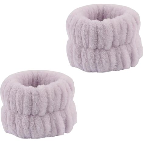 6 pièces accessoire de spa, bracelet élastique, bandeau et serre-tête en peluche douce, pour sport et usage quotidien (1/5)