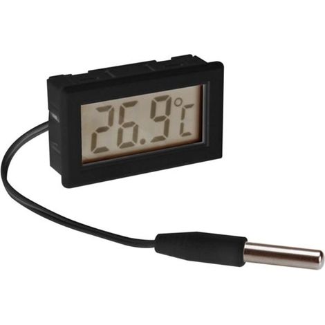 Thermometre Numerique Encastrable - Plage -50 C A 100 C - Affichage LCD 37x18 Mm - Alimentation Pile LR44 - 1 Unite (1/2)