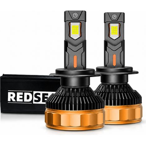 Ampoules LED H3 pour Phares de Voiture 300W 30000 lm Noir et Doré REDSEA (1/5)