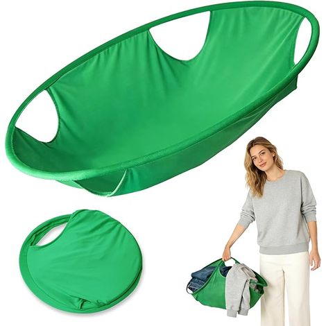 Panier à Linge Pliable avec Poignées, Grande Corbeille à Linge Souple et Portable, Bac à Linge Sale pour Vêtements, Jouets et Serviettes, pour Chambre, Salle de Bain et Buanderie, Vert (1/5)
