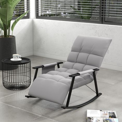 Sessel Schaukelstuhl aufbewahrung 134x60x70 Grau OKMYHOME (1/4)