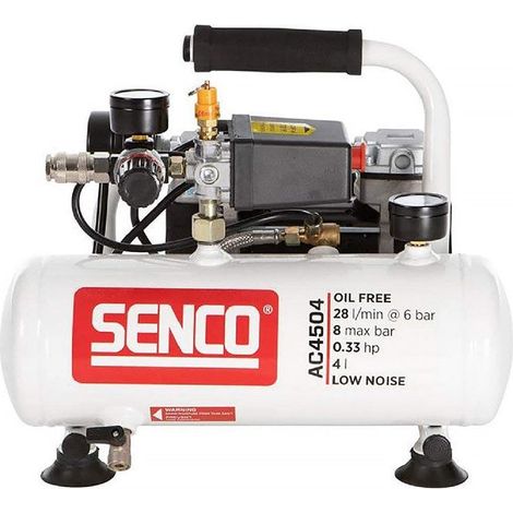 Senco – Compresseur d'air sans huile 4L – Débit 45 l/mn à 6 bar – Ultra portable et discret – Poids 10.5 kg – Idéal pour clouage et agrafage (1/9)