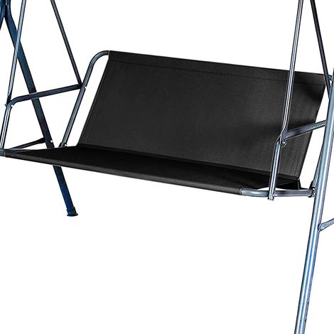 Housse de siège de balançoire de jardin, housse de rechange de chaise de jardin, housse de siège de rechange pour balancelle hollywoodienne, tissu Oxford 900D, extérieur 2 et 3 places (noir : 158 × 52 (1/5)