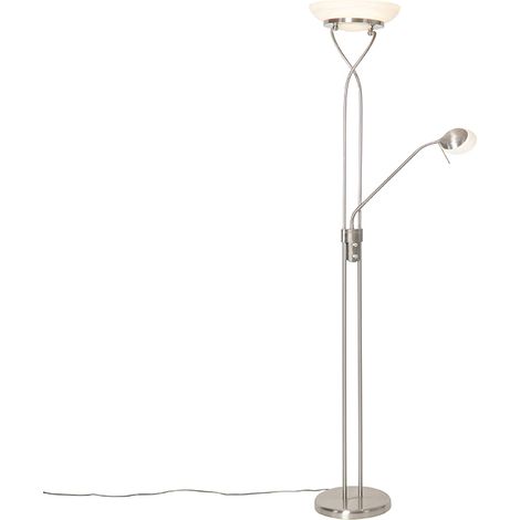 Stehleuchte Stahl inkl. LED und Dimmer mit Leselampe - Empoli