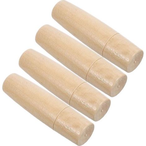 Ensemble de 4 poignées en bois pour outils de barbecue (1/5)